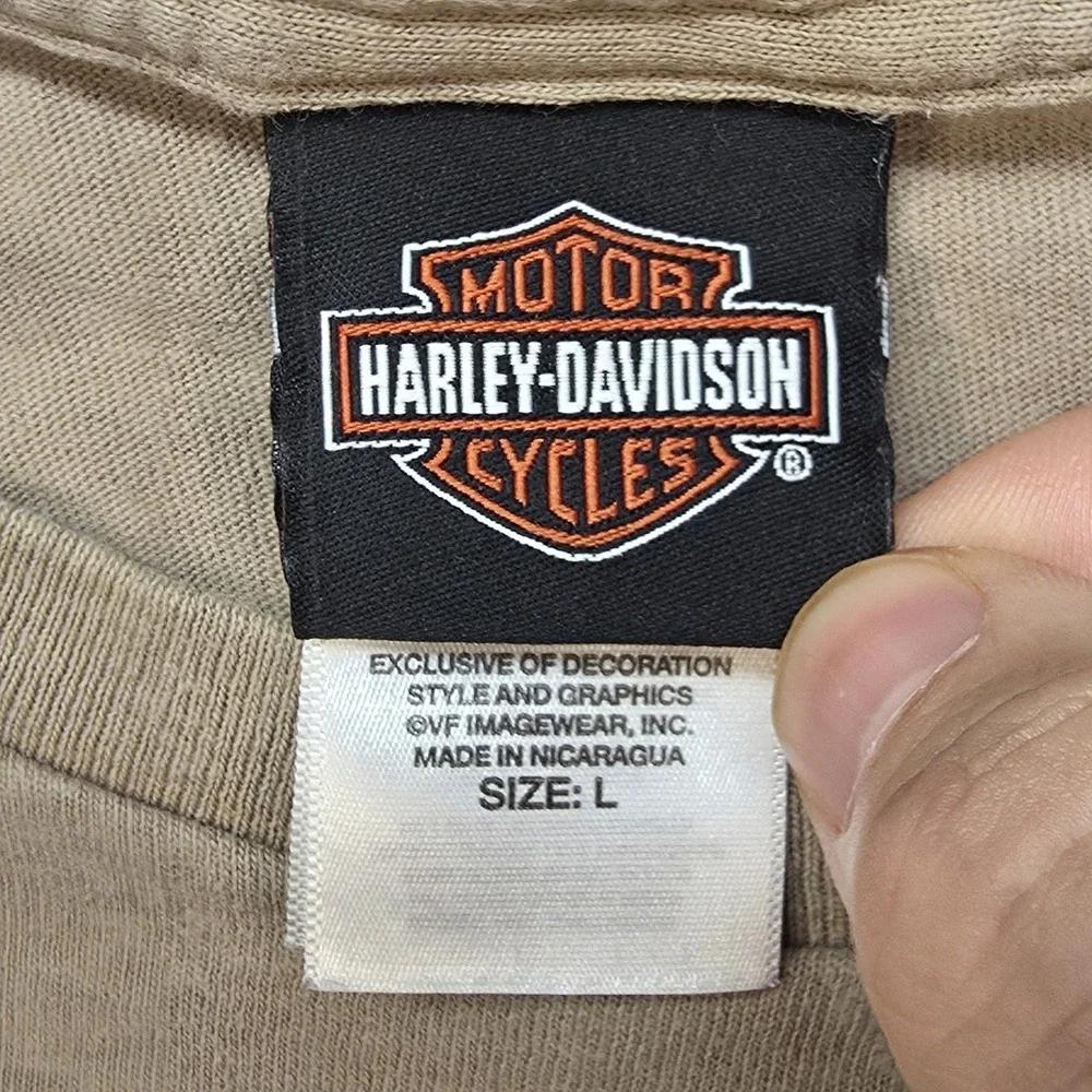 Harley Davidson Minnesota Long Sleeve T-Shirt Men Large Brown Moto Biker Graphic - Picture 5 of 15